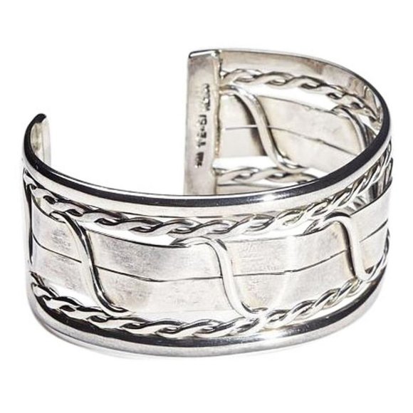 Silver Sterling Intertwining Swirls Cuff Bracelet - Picture 1 of 1